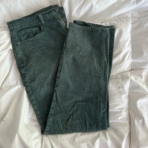 LIGHTLY WORN Dark Green Corduroy Mom Jeans